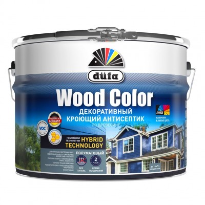 Dufa Wood Color (Дюфа Вуд Колор) кроющий антисептик Белый 9 литров
