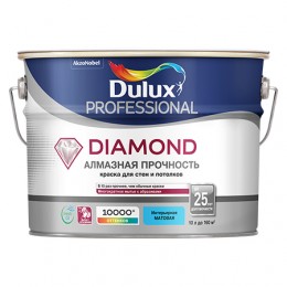 Краска Dulux Diamond Алмазная прочность Матовая 9 л. База (BW)