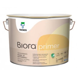 Краска Teknos BIORA PRIMER (Biora 3) грунтовочная краска для стен и потолков 9 л